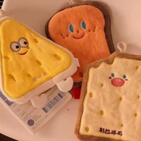 可爱擦手巾挂式吸水加厚卫生间卡通擦手帕毛巾洗手小方巾厨房抹布